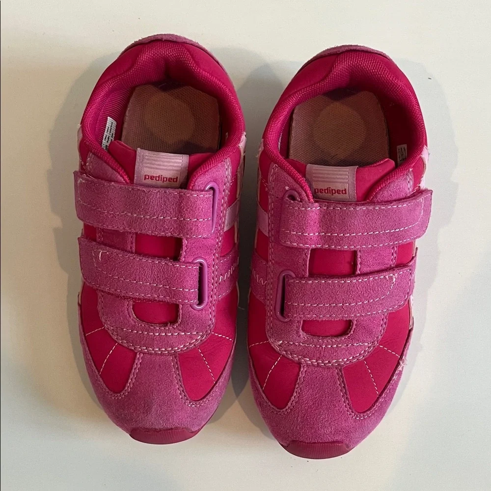 pediped Pink Kids Sneakers with Velcro - Picture 2 of 5